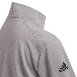 Adidas 2022 Boys Heather Quarter Zip Pullover -Golf Equipment Store adidas 2022 boys heather quarter zip pullover grey three detail 2 itempicture
