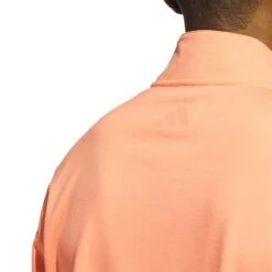 Adidas Elevated Quarter Zip Pullover -Golf Equipment Store adidas 2023 elevated quarter zip pullover coral fusion detail1 itempicture