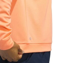 Adidas Elevated Quarter Zip Pullover -Golf Equipment Store adidas 2023 elevated quarter zip pullover coral fusion detail2 itempicture
