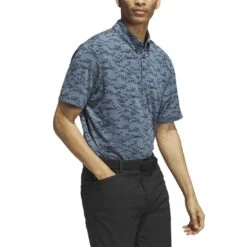 Adidas Go To Printed Polo -Golf Equipment Store adidas 2023 go to printed polo arctic night side itempicture