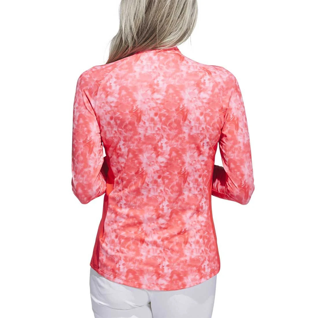 Adidas Women's Essentials Long Sleeve Printed Mock Polo 5 Adidas Women's Essentials Long Sleeve Printed Mock Polo - Image 5