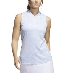 Adidas Women's Essentials Sleeveless Polo 8 Adidas Women's Essentials Sleeveless Polo -Golf Equipment Store adidas 2023 womens essentials sleeveless polo wonder blue front itempicture