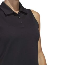 Adidas Women's Texture Sleeveless Polo -Golf Equipment Store adidas 2023 womens texture sleeveless polo black detail itempicture