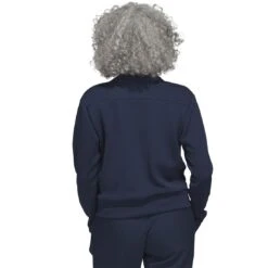 Adidas 2023 Women's Knit Bomber Jacket -Golf Equipment Store adidas 23 womens knit bomber jacket collegiate navy back itempicture