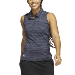 Adidas 2023 Women's Spacedye Sleeveless Polo -Golf Equipment Store adidas 23 womens spacedye sleeveless polo collegiate navy itempicture