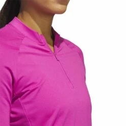 Adidas Women's Ultimate365 Quarter Zip Long Sleeve Mock -Golf Equipment Store adidas 23 womens ultimate365 quarter zip long sleeve mock lucid fuchsia detail1 itempicture