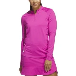 Adidas Women's Ultimate365 Quarter Zip Long Sleeve Mock -Golf Equipment Store adidas 23 womens ultimate365 quarter zip long sleeve mock lucid fuchsia itempicture