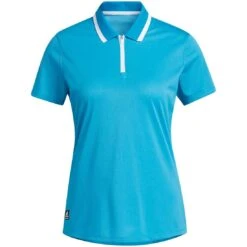 Adidas F21 Women's Equipment Short Sleeve Polo -Golf Equipment Store adidas f21 womens equipement short sleeve polo sonic aqua itempicture