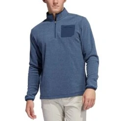 Adidas Pocket Quarter Zip 5 Adidas Pocket Quarter Zip -Golf Equipment Store adidas fw21 pocket quarter zip crew navy on model itempicture
