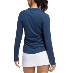 Adidas FW22 Women's Long Sleeve Crew Shirt -Golf Equipment Store adidas fw22 womens long sleeve crew shirt crew navy back itempicture