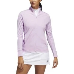 Adidas Women's Textured Full Zip Jacket -Golf Equipment Store adidas fw22 womens textured full zip jacket bliss lilac itempicture