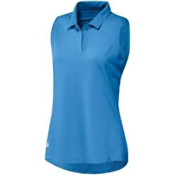 Adidas FW22 Women's Textured Sleeveless Polo -Golf Equipment Store adidas fw22 womens textured sleeveless polo pulse blue front itempicture