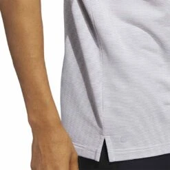 Adidas Ottoman Stripe Polo -Golf Equipment Store adidas ottoman stripe polo grey two white detail hem itempicture