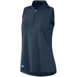 Adidas Women's Racerback Sleeveless Polo -Golf Equipment Store adidas ss22 womens racerback sleeveless polo crew navy front itempicture