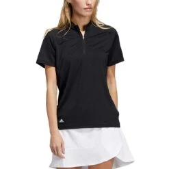 Adidas Women's Short Sleeve Mock Neck Polo