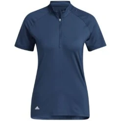 Adidas Women's Short Sleeve Mock Neck Polo -Golf Equipment Store adidas ss22 womens short sleeve mock neck polo crew navy itempicture