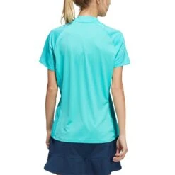 Adidas Women's Short Sleeve Mock Neck Polo -Golf Equipment Store adidas ss22 womens short sleeve mock neck polo semi mint rush back itempicture