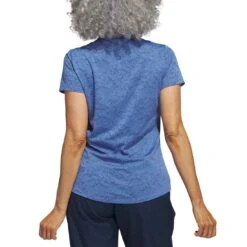 Adidas Women's Jacquard Polo -Golf Equipment Store adidas ss23 womens jacquard polo blue fusion back itempicture