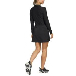 Adidas Women's Long Sleeve Golf Dress -Golf Equipment Store adidas ss23 womens long sleeve golf dress black back itempicture