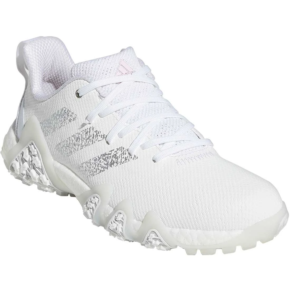 Adidas Women's Codechaos 22 Golf Shoes White/Silver/Clear Pink 3 Adidas Women's Codechaos 22 Golf Shoes White/Silver/Clear Pink - Image 3