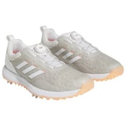 Adidas Women's S2G 23 BOA Golf Shoes White/Coral Fusion -Golf Equipment Store adidas womens s2g 23 boa golf shoes white coral fusion front itempicture