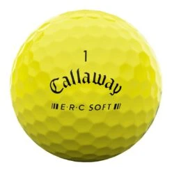 Callaway ERC Soft Yellow Golf Balls -Golf Equipment Store callaway 23 erc soft yellow golf balls front stamp itempicture