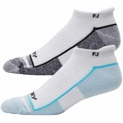 FootJoy ProDry Roll Tab Socks (2 Pairs) -Golf Equipment Store footjoy 2024 prodry roll tab socks 2 pack white light blue itempicture