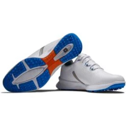 FootJoy FJ Fuel Golf Shoes White/Blue Jay -Golf Equipment Store footjoy fj fuel golf shoes white blue jay 55440 beauty itempicture