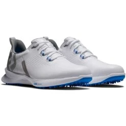FootJoy FJ Fuel Golf Shoes White/Blue Jay -Golf Equipment Store footjoy fj fuel golf shoes white blue jay 55440 pair itempicture