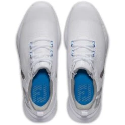 FootJoy FJ Fuel Golf Shoes White/Blue Jay -Golf Equipment Store footjoy fj fuel golf shoes white blue jay 55440 top itempicture