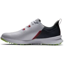 FootJoy FJ Fuel Golf Shoes White/Navy -Golf Equipment Store footjoy fj fuel golf shoes white navy 55452 side itempicture