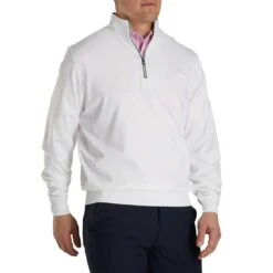 FootJoy Half Zip Pullover 8 FootJoy Half Zip Pullover -Golf Equipment Store footjoy half zip pullvoer white front 2 itempicture