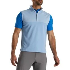 FootJoy Heather Yoke Half Zip Vest 9 FootJoy Heather Yoke Half Zip Vest -Golf Equipment Store footjoy heather yoke half zip vest dusk blue front itempicture