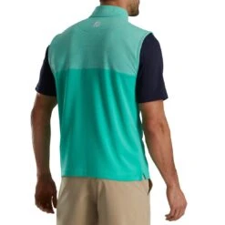 FootJoy Heather Yoke Half Zip Vest 13 FootJoy Heather Yoke Half Zip Vest -Golf Equipment Store footjoy heather yoke half zip vest sea green back itempicture
