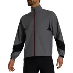 FootJoy HydroLite X Rain Jacket -Golf Equipment Store footjoy hydrolite x rain jacket charcoal black front itempicture