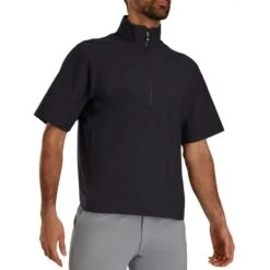 FootJoy HydroLite X Short Sleeve Rain Pullover -Golf Equipment Store footjoy hydrolite x short sleeve rain pullover black black itempicture