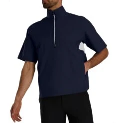FootJoy HydroLite X Short Sleeve Rain Pullover -Golf Equipment Store footjoy hydrolite x short sleeve rain pullover navy grey itempicture