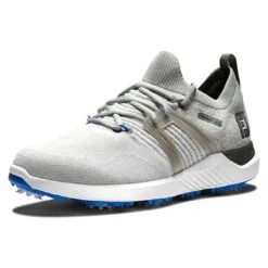 FootJoy HyperFlex Golf Shoes Grey/White/Blue -Golf Equipment Store footjoy hyperflex golf shoes grey white blue front