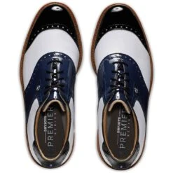 FootJoy Premiere Series Wilcox Golf Shoes Navy/White -Golf Equipment Store footjoy premiere series wilcox golf shoes navy white 54323 top itempicture