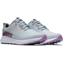 FootJoy Women's Performa Golf Shoes Light Grey/Purple -Golf Equipment Store footjoy womens performa golf shoes light grey purple 99204 pair itempicture