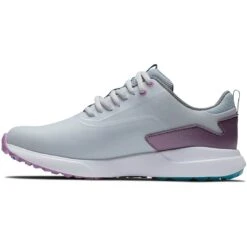FootJoy Women's Performa Golf Shoes Light Grey/Purple -Golf Equipment Store footjoy womens performa golf shoes light grey purple 99204 spine itempicture
