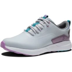 FootJoy Women's Performa Golf Shoes Light Grey/Purple -Golf Equipment Store footjoy womens performa golf shoes light grey purple 99204 toe itempicture