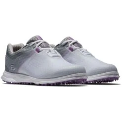 FootJoy Women's Pro SL Sport Golf Shoes White/Grey/Lilac -Golf Equipment Store footjoy womens pro sl sport golf shoes white grey lilac 98146 pair itempicture