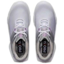 FootJoy Women's Pro SL Sport Golf Shoes White/Grey/Lilac -Golf Equipment Store footjoy womens pro sl sport golf shoes white grey lilac 98146 top itempicture