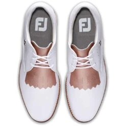 FootJoy Women's Sport Retro Golf Shoes White/Pink -Golf Equipment Store footjoy womens sport retro golf shoes white pink top itempicture