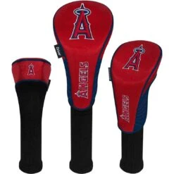 Team Effort MLB Set Of 3 Headcovers -Golf Equipment Store mcarthur sports mlb set of 3 headcovers los angeles angels
