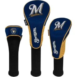 Team Effort MLB Set Of 3 Headcovers -Golf Equipment Store mcarthur sports mlb set of 3 headcovers milwaukee brewers
