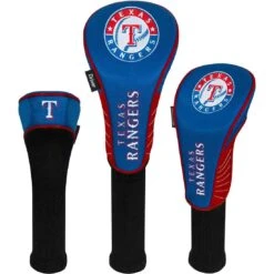 Team Effort MLB Set Of 3 Headcovers -Golf Equipment Store mcarthur sports mlb set of 3 headcovers texas rangers