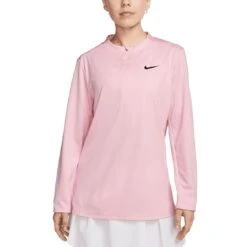 Nike Women's Dri-FIT UV Advantage Half-Zip Pullover -Golf Equipment Store nike womens dri fit club half zip uv pullover medium soft pink front itempicture