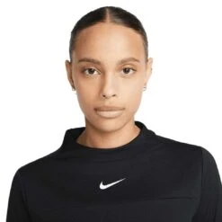Nike Women's Dri-FIT UV Advantage Mock-Neck Top 9 Nike Women's Dri-FIT UV Advantage Mock-Neck Top -Golf Equipment Store nike womens dri fit uv advantage mock neck top black detail itempicture